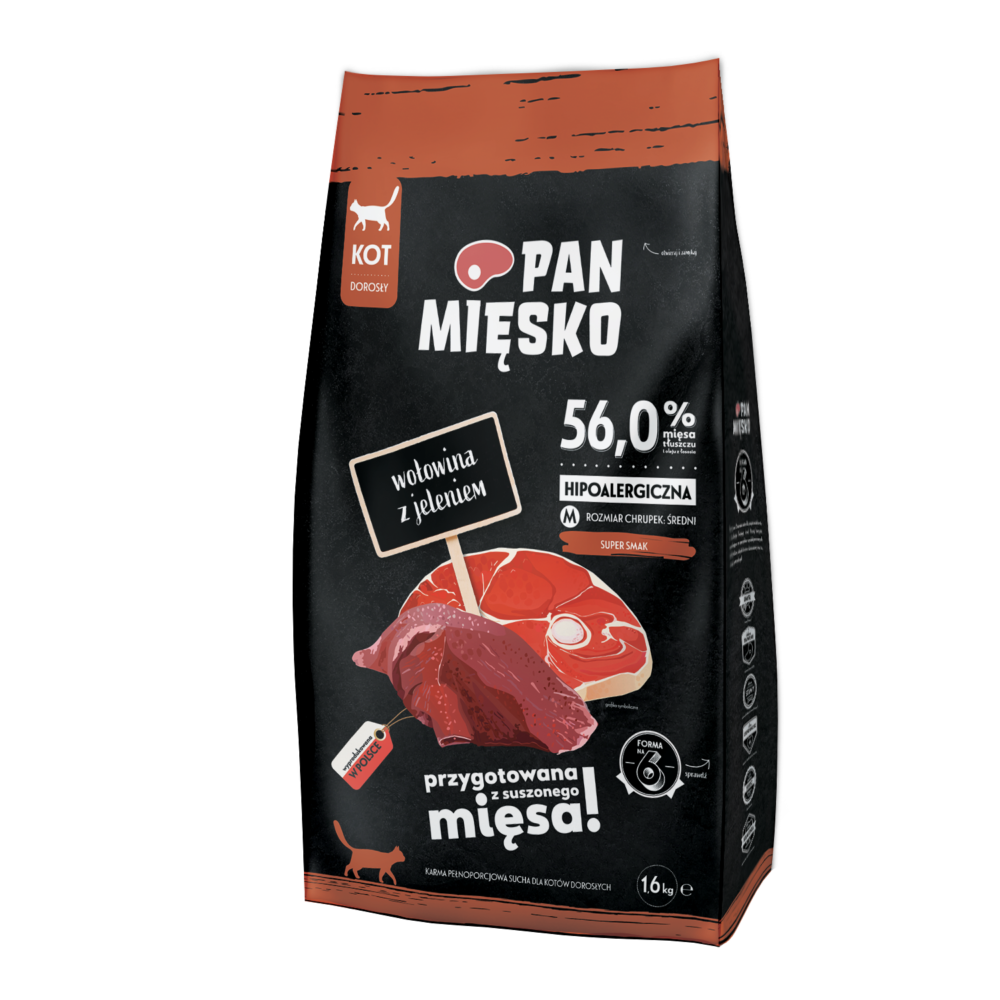 13343_1.png Karma PAN MIĘSKO Wołowina z Jeleniem dla Kota 1.6kg - obrazek 1