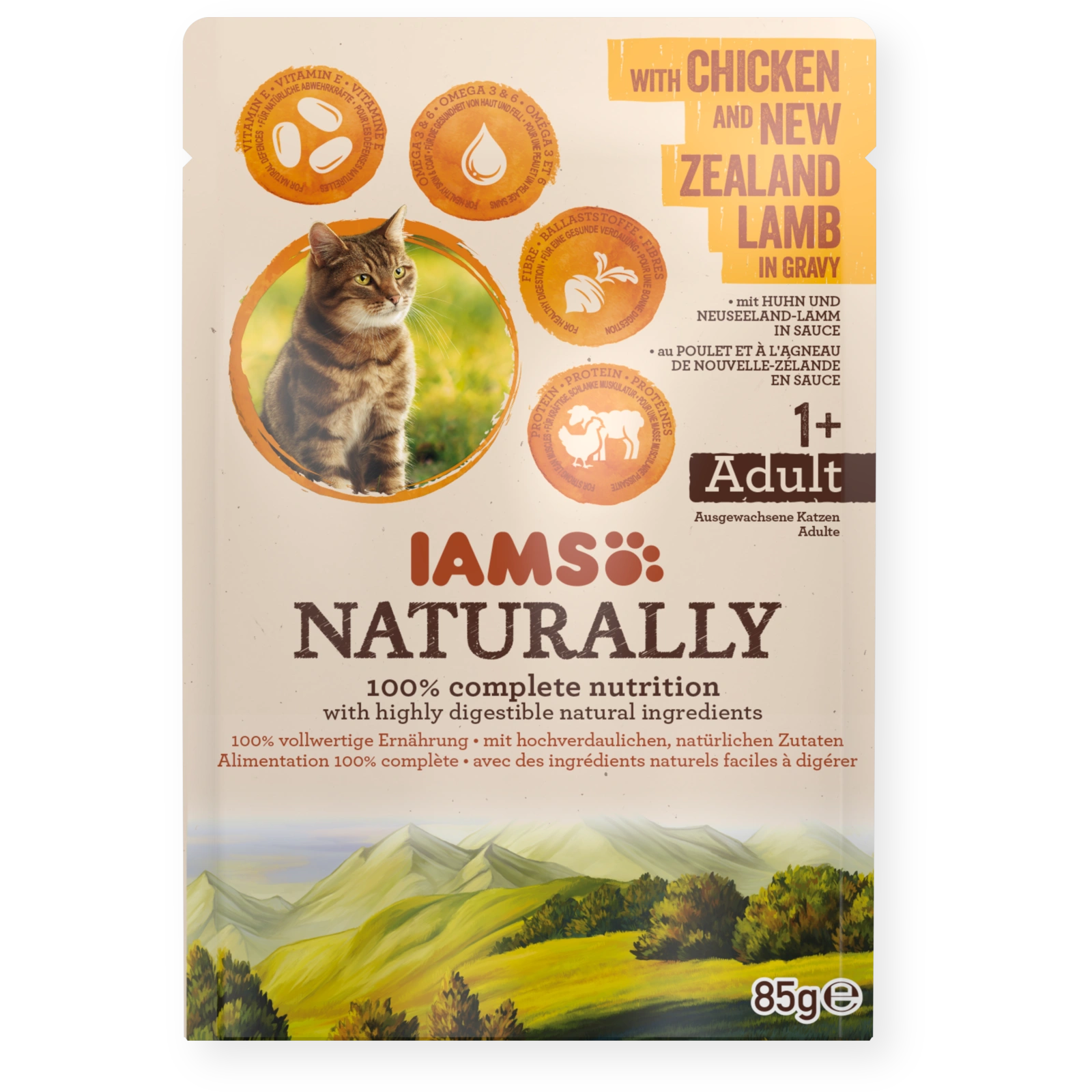 17582_1.webp IAMS Naturally Kurczak Jagnięcina Sos 85g - obrazek 1