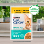 Purina Cat Chow Hairball Kurczak Fasolka Sos 85g - obrazek 3