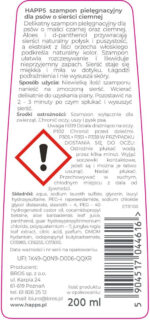 Bros Happs Szampon dla Psów Ciemna Sierść 200ml - obrazek 2