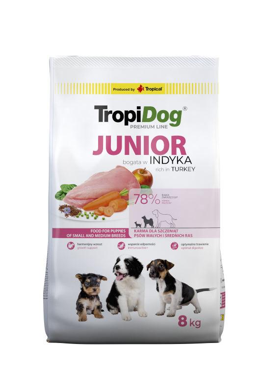 6392_1.png TropiDog Junior Łosoś Ryż Small/Medium - obrazek 1