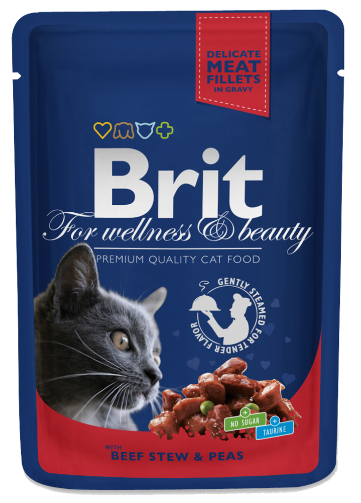 7194_1.png Brit Premium Cat Wołowina z Groszkiem 100g - obrazek 1