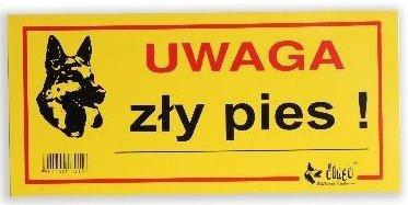 8218_1.jpg Dingo Tabliczka Ostrzegawcza "Uwaga Zły Pies" - obrazek 1