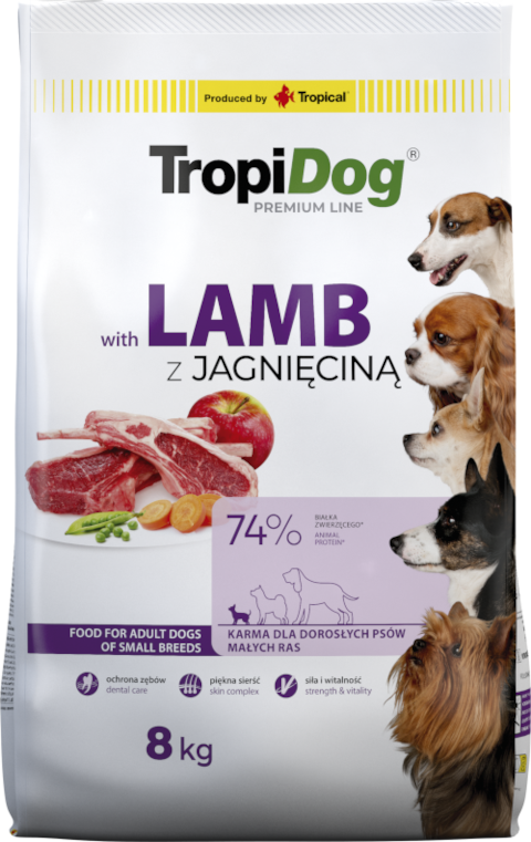 8743_1.png Tropidog Karma Jagnięcina Ryż Małe Rasy 8kg - obrazek 1