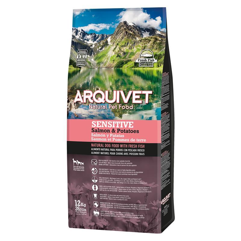 arquivet_sensitive_dog_food_for_adult_dogs_salmon_and_potatoes_12_kg.jpg ARQUIVET Karma Sensitive Łosoś Ziemniaki 12kg - obrazek 1