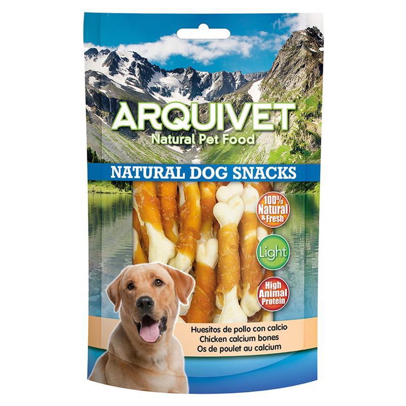 huesitos_de_pollo_con_calcio_100_g.jpg ARQUIVET Przysmak dla Psa Kurczakowe Kostki - obrazek 1
